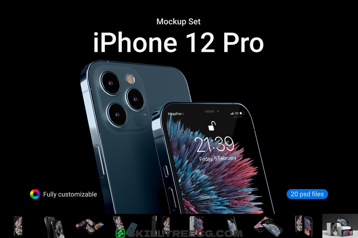 iPhone 12 Pro Mockup Set（082397）-技能树
